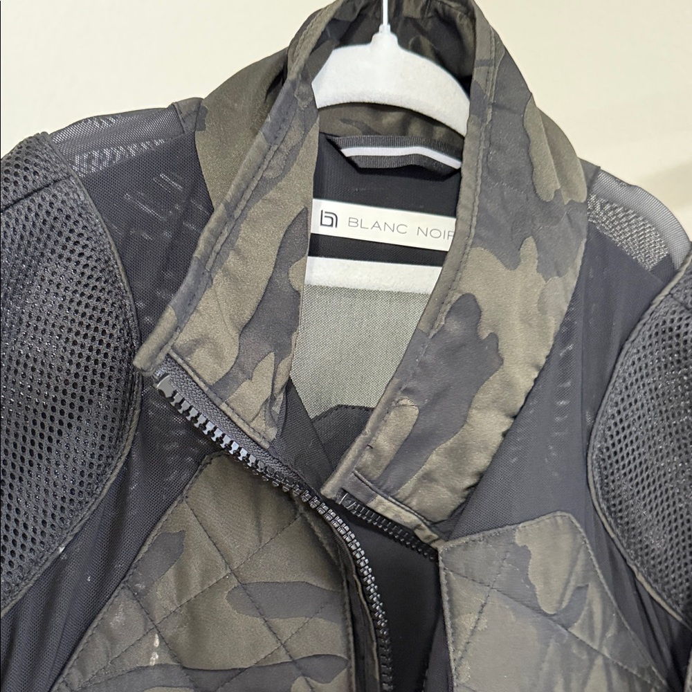 Blanc Noir Camo Mesh/Quilted Moto Jacket